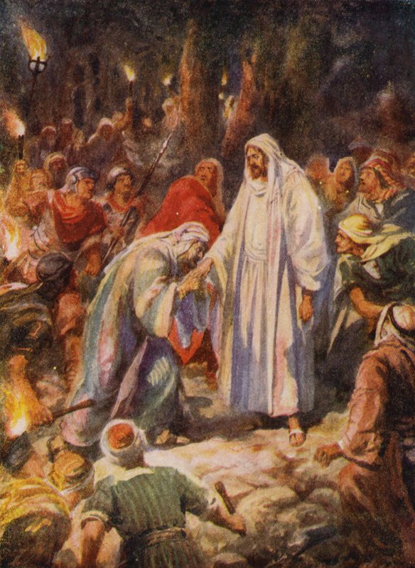 Ježíš Kristus zrazen Jidášem (barva lito) od Robert Ambrose (after) Dudley
