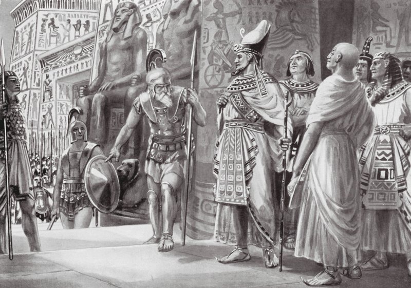 Agesilaus v Egyptě (litografie) od Robert Ambrose Dudley