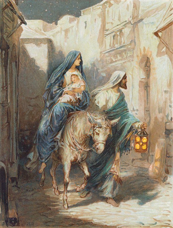 Útěk do Egypta (barevná litografie) od Robert Ambrose Dudley