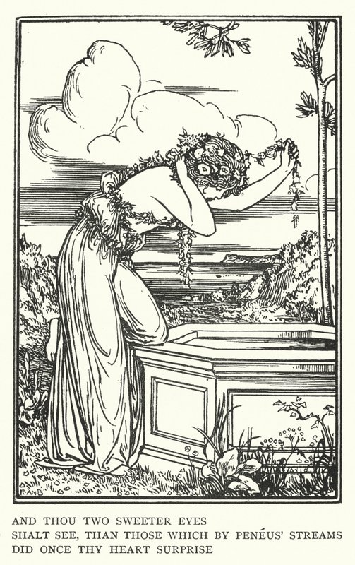 A ty dvě sladší oči, uvidíš, než ty, které proudy Penea, kdysi tvé srdce překvapilo (litho) od Robert Anning Bell