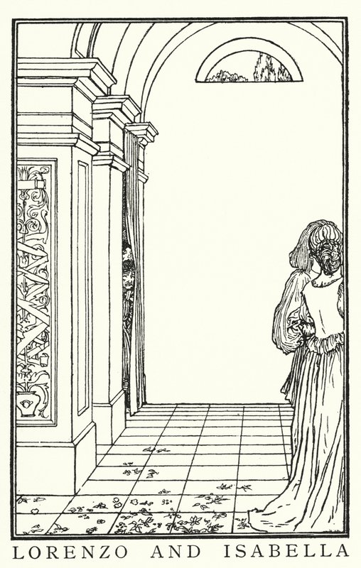 Ilustrace pro básně Johna Keatse: Isabella aneb The Pot of Basil (litho) od Robert Anning Bell