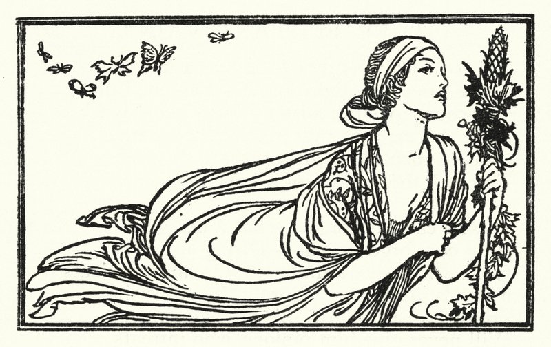 Ilustrace k básním od Johna Keatse: Spánek a poezie (litho) od Robert Anning Bell