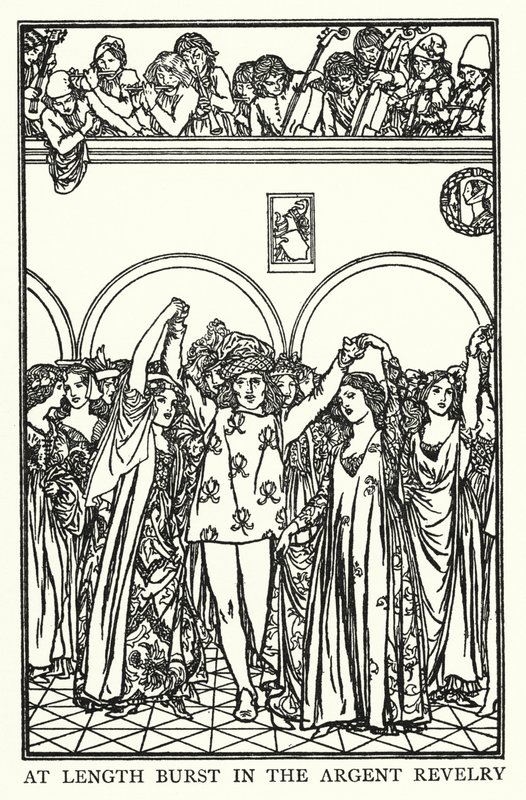 Ilustrace k básním Johna Keatse: Předvečer svaté Anežky (litho) od Robert Anning Bell