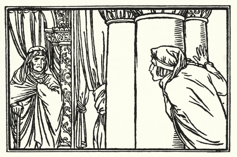Ilustrace k básním Johna Keatse: Předvečer svaté Anežky (litho) od Robert Anning Bell