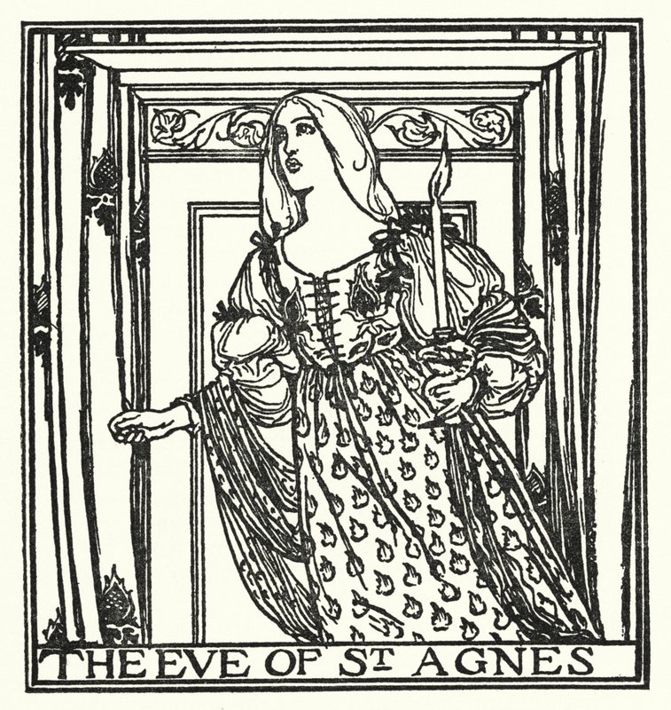 Ilustrace k básním Johna Keatse: Předvečer svaté Anežky (litho) od Robert Anning Bell