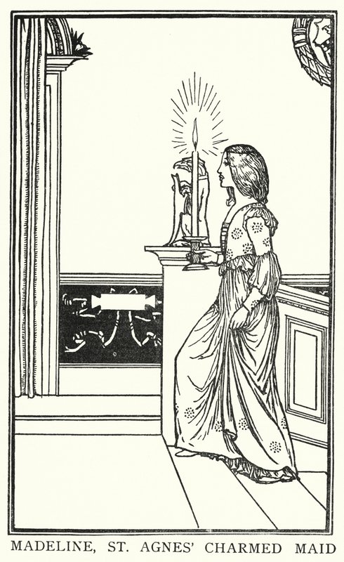 Ilustrace k básním Johna Keatse: Předvečer svaté Anežky (litho) od Robert Anning Bell