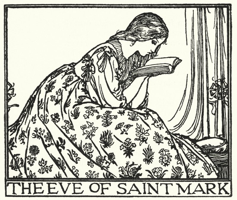 Ilustrace k básním Johna Keatse: Předvečer svatého Marka (litho) od Robert Anning Bell
