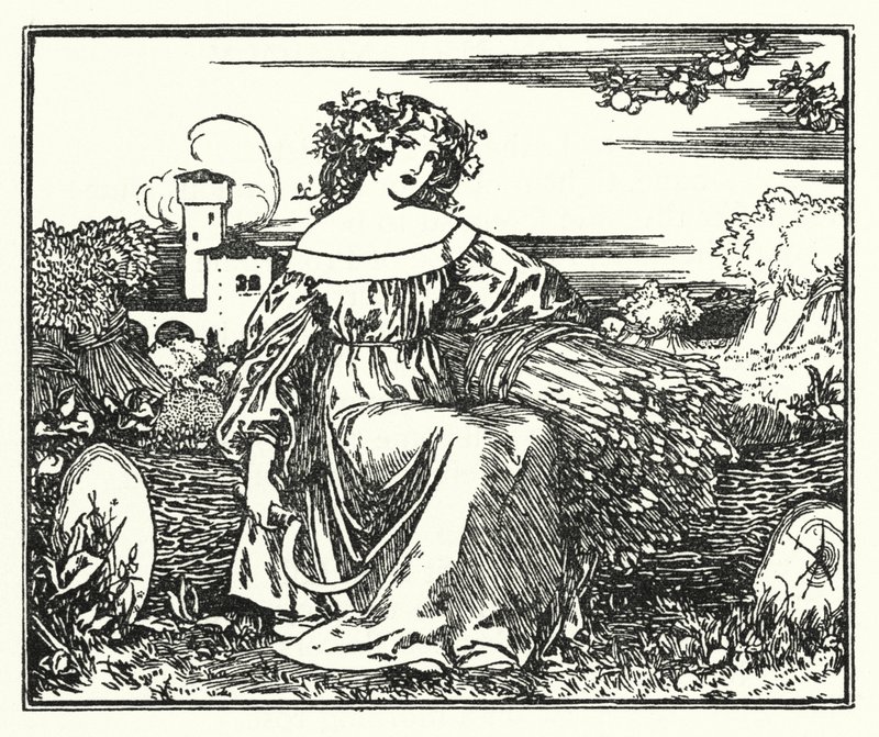 Ilustrace k básním od Johna Keatse: K podzimu (litho) od Robert Anning Bell