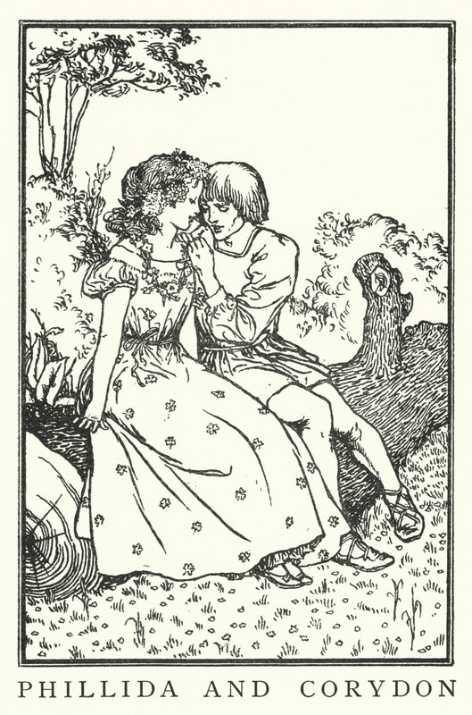 Phillida a Corydon (litho) od Robert Anning Bell