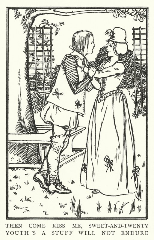Pak mě pojď polib, sladká dvacítka, mládí to nevydrží (litho) od Robert Anning Bell