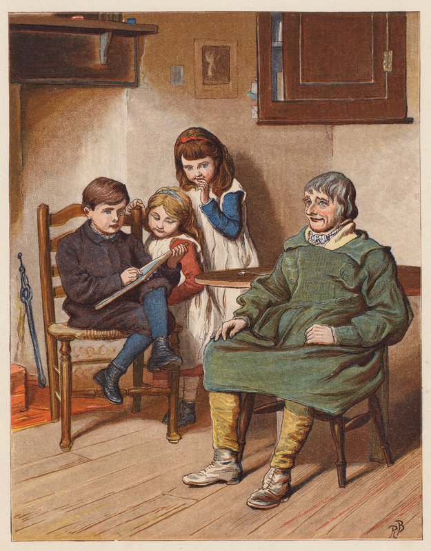 Bertie pilně kreslil (barevná litografie) od Robert Barnes
