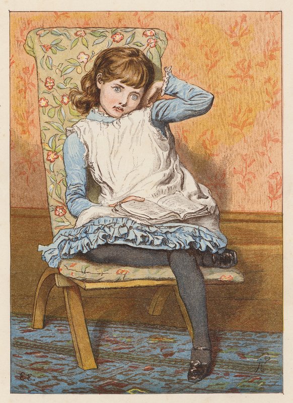 Dívka, čtení a snění (barevná litografie) od Robert Barnes