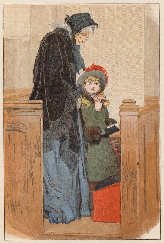 Maud stála po boku své babičky (barevná litografie) od Robert Barnes