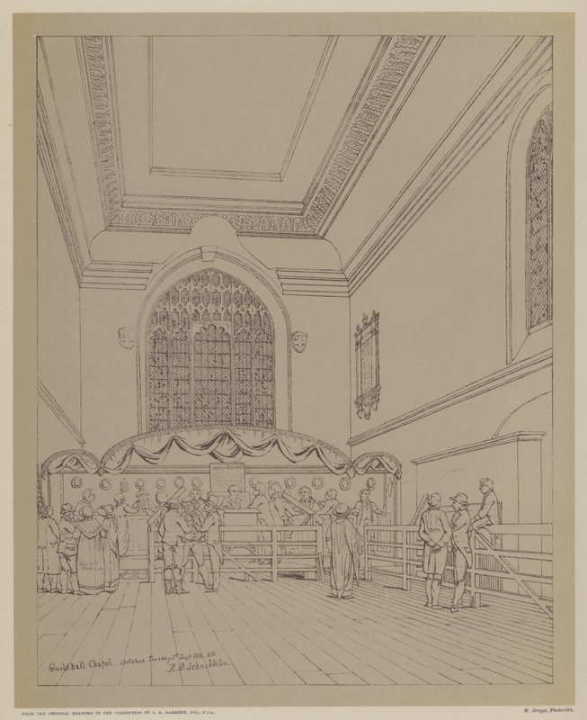 Guildhall Chapel, City of London od Robert Blemell (after) Schnebbelie