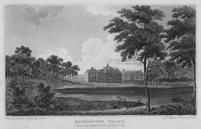 Kensingtonský palác (rytina) od Robert Blemell (after) Schnebbelie