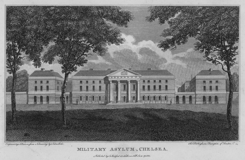 Military Asylum, Chelsea (rytina) od Robert Blemell (after) Schnebbelie