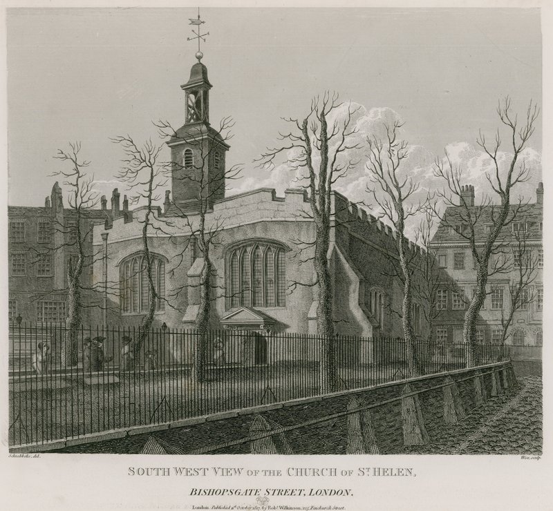 Kostel St Helen, Bishopsgate Street, Londýn od Robert Blemell Schnebbelie