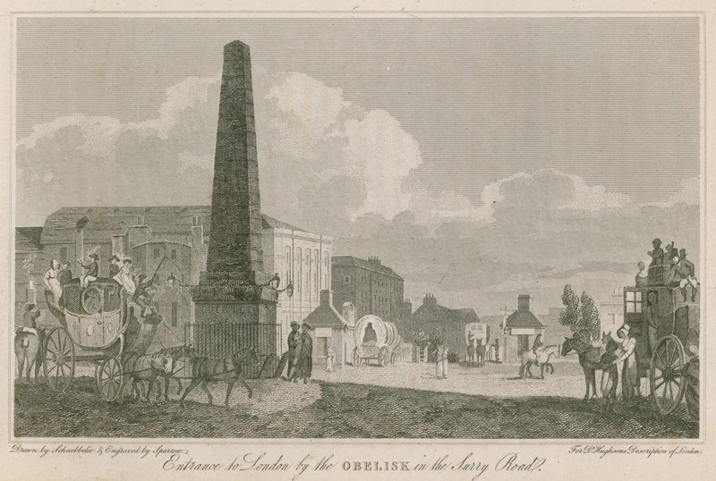 Vstup do Londýna obelisk v Surrey Road od Robert Blemell Schnebbelie