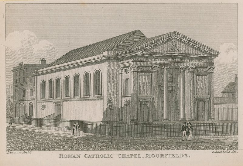 Římskokatolická kaple v Moorfields od Robert Blemell Schnebbelie