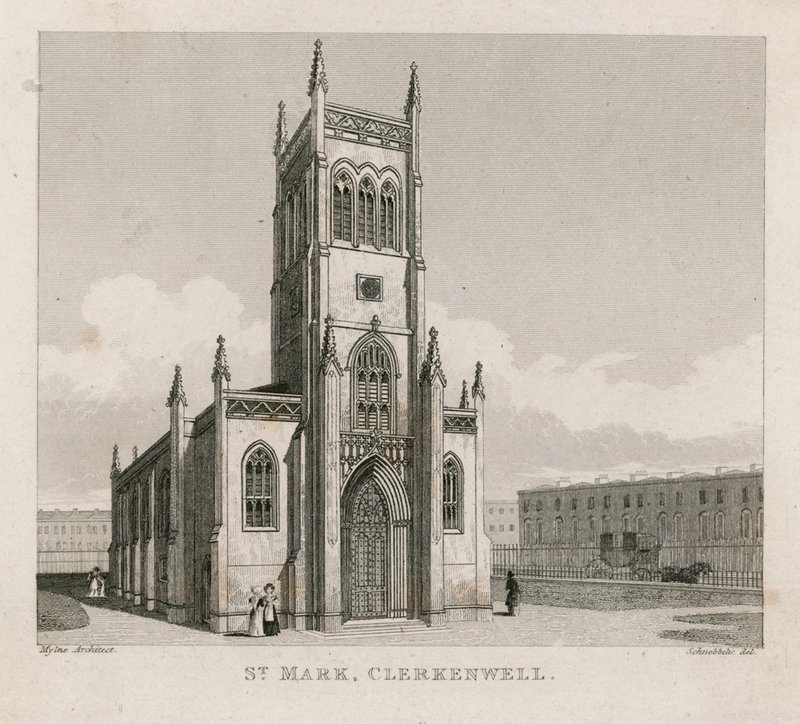 Kostel svatého Marka, Clerkenwell od Robert Blemell Schnebbelie