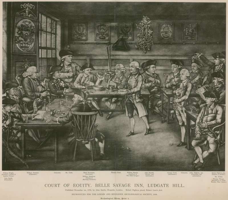 Court of Equity, Belle Savage Inn, Ludgate Hill, Londýn od Robert Dighton