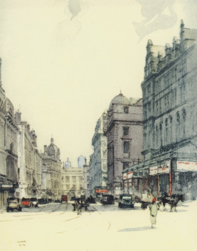 Glasgow: Gordon Street a hlavní nádraží (barevná litografie) od Robert Eadie