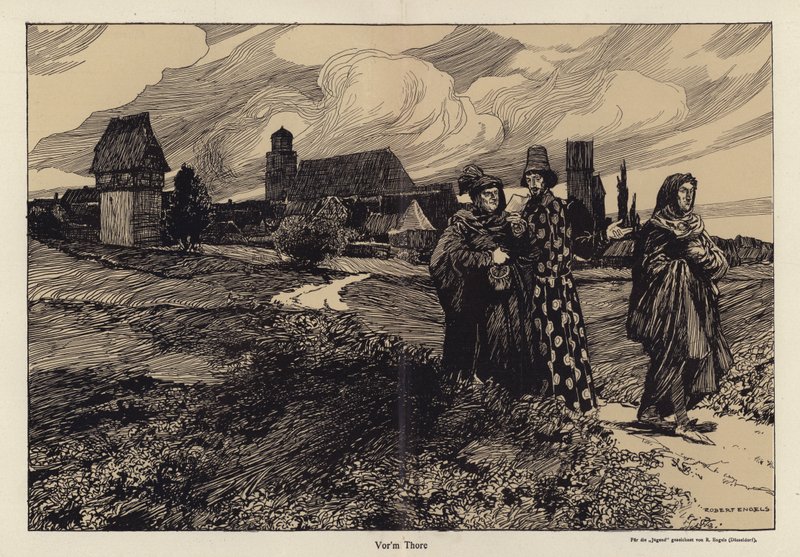 Před bránou (litho) od Robert Engels