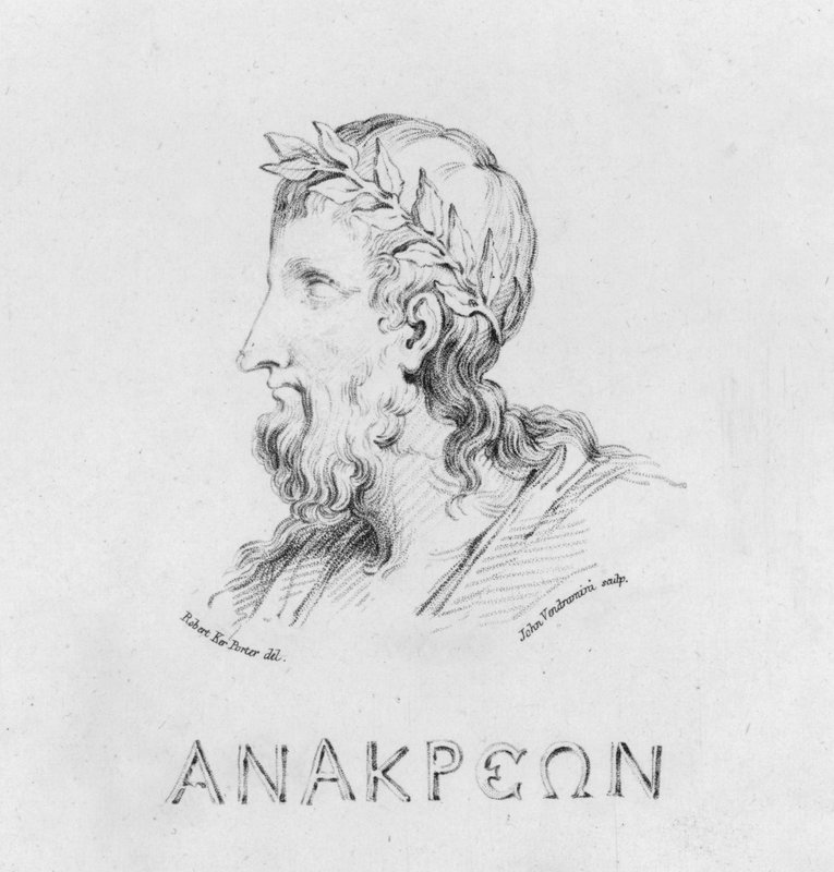 Portrét Anacreon (rytina) od Robert Kerr (after) Porter