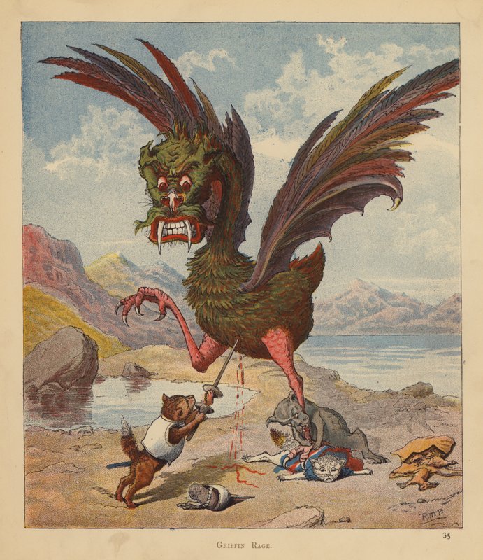 The Kitten Pilgrims: Griffin Rage (barevné lito) od Robert Michael Ballantyne