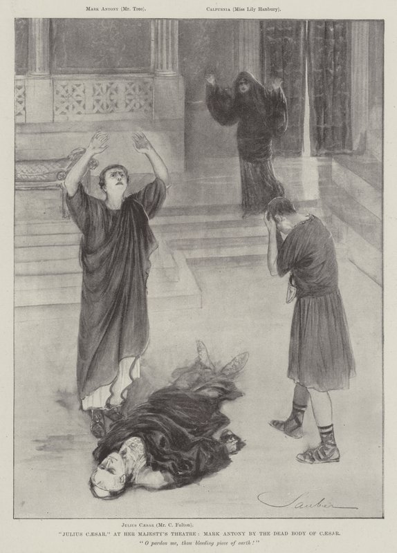 Julius Caesar, v Divadle Jejího Veličenstva, Mark Antony u Mrtvého těla Caesara od Robert Sauber