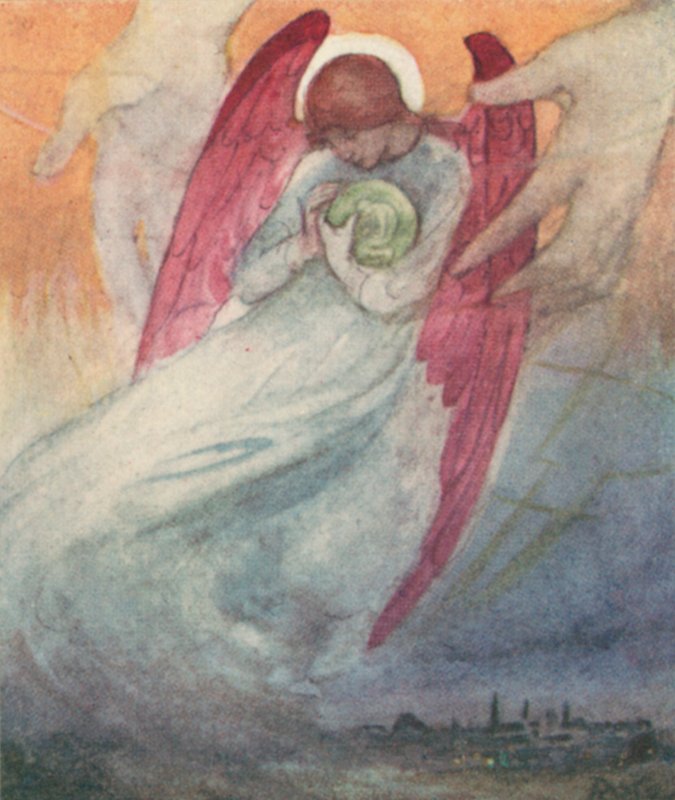 Ilustrace ke hře The Dream Of Gerontius od kardinála Newmana (barevné lito) od Robert Traill Rose