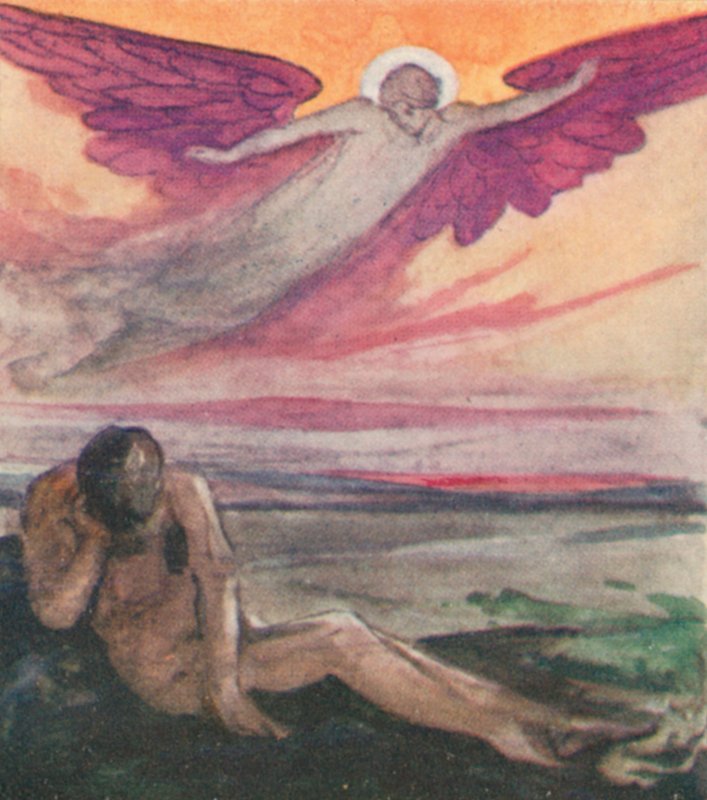 Ilustrace ke hře The Dream Of Gerontius od kardinála Newmana od Robert Traill Rose
