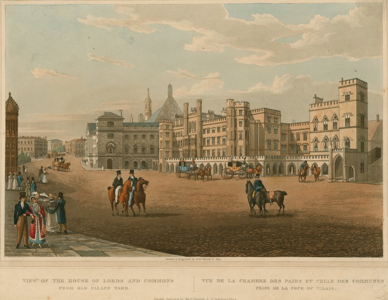 Pohled na Sněmovny lordů a Commons z Old Palace Yard od Robert the Elder and Younger Havell