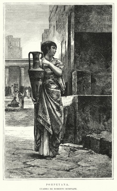 Žena z Pompejí (litho) od Roberto Bompiani