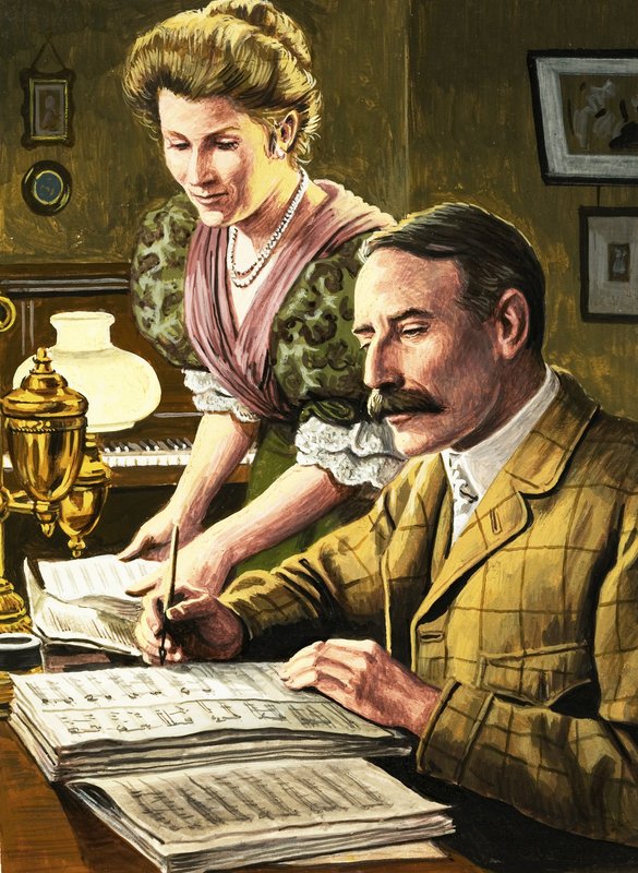 Edward Elgar a jeho žena Caroline Alice od Roger Payne