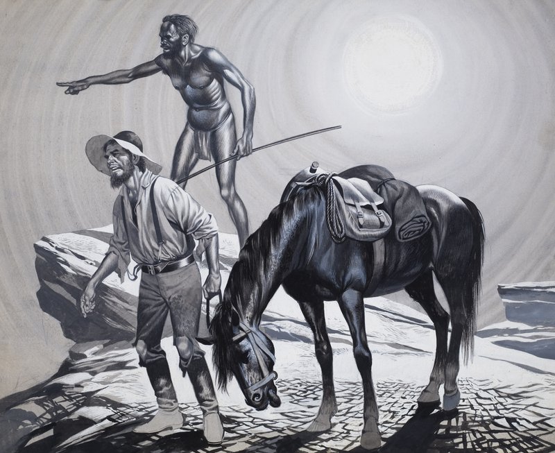 Edward Eyre (1815-1901) (kvaš na papíře) od Ron Embleton