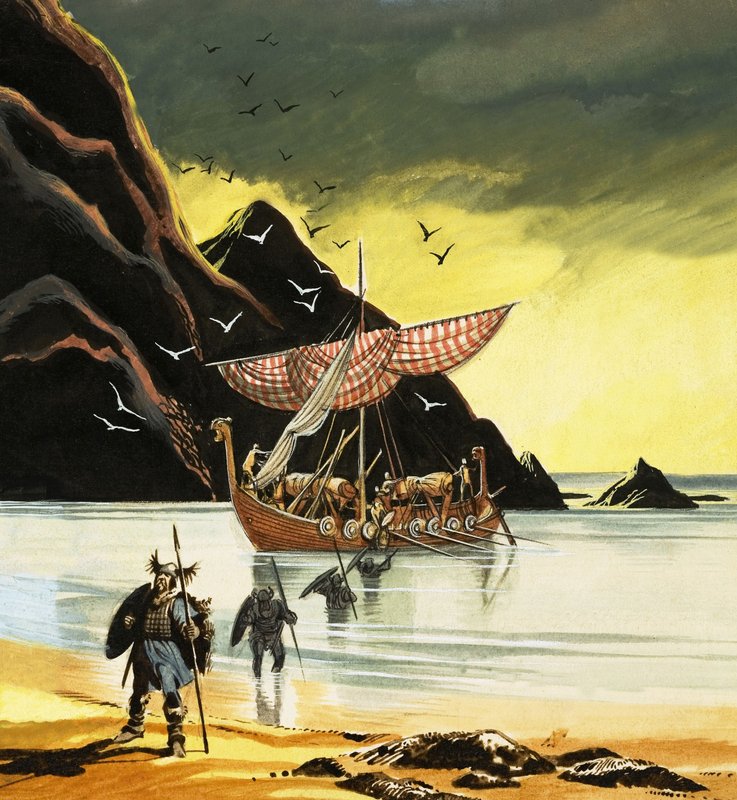 Leif Ericsson se dostává do nového světa od Ron Embleton