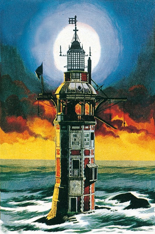První maják Eddystone (litografie) od Ron Embleton