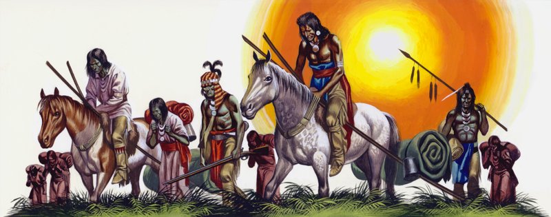 Poražení indiáni (kvaš na papíře) od Ron Embleton