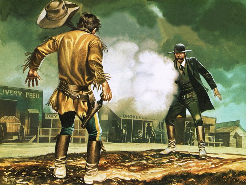 Wyatt Earp při práci v Dodge City od Ron Embleton