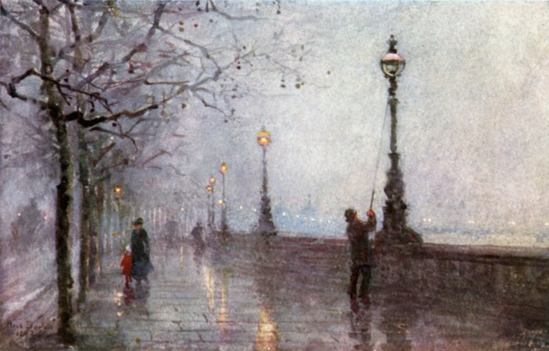 Poslední lampa, nábřeží Temže od Rose Maynard Barton
