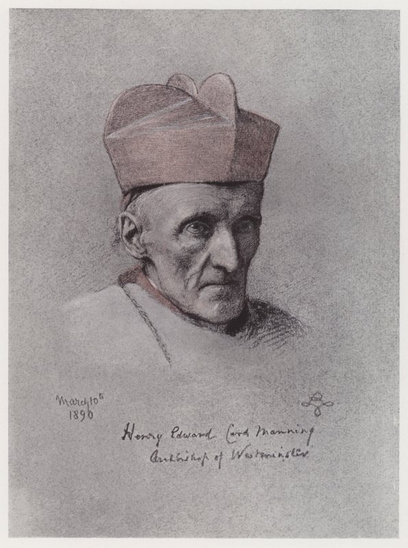 kardinál Manning (litho) od Rudolf Lehmann