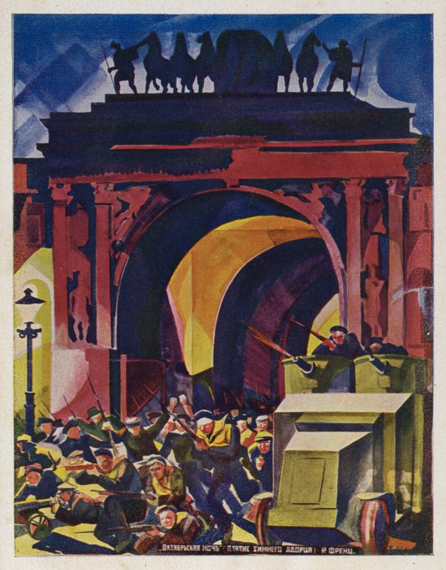 Říjnová noc. Dobytí Zimního paláce, c1928 od Rudolph Frenz