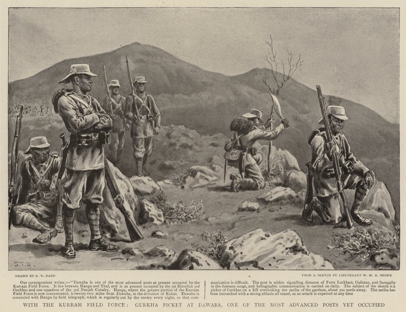 S Kurram Field Force, Gurkha Picket v Dawabě, jednom z dosud nejpokročilejších stanovišť od S.T. Dadd