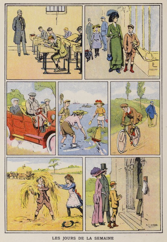Dny v týdnu (chromolitho) od S.T. (after) Dadd