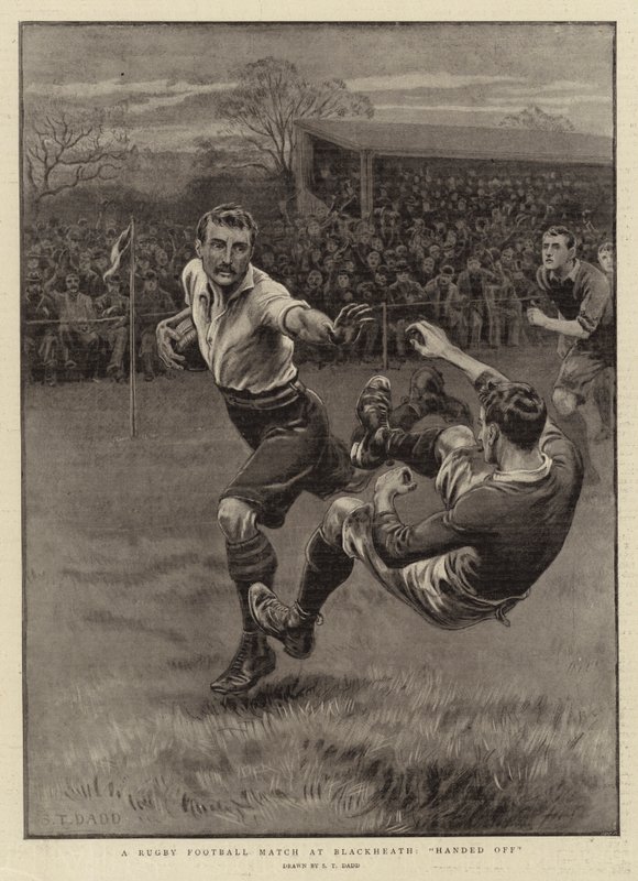 Rugbyový fotbalový zápas v Blackheath, předán od S.T. Dadd
