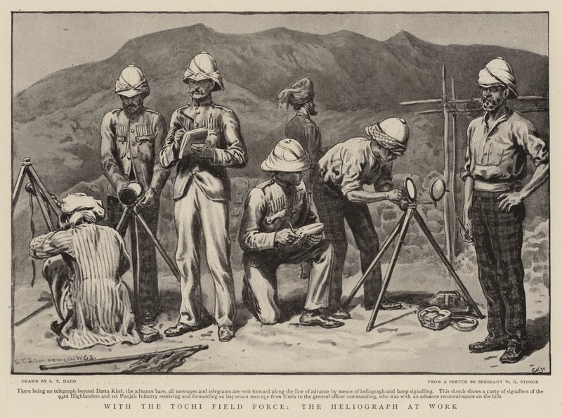 S polní silou Tochi, heliograf v práci od S.T. Dadd
