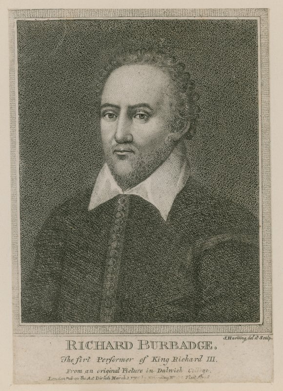 Richard Burbadge, první představitel krále Richarda III od S. Harding