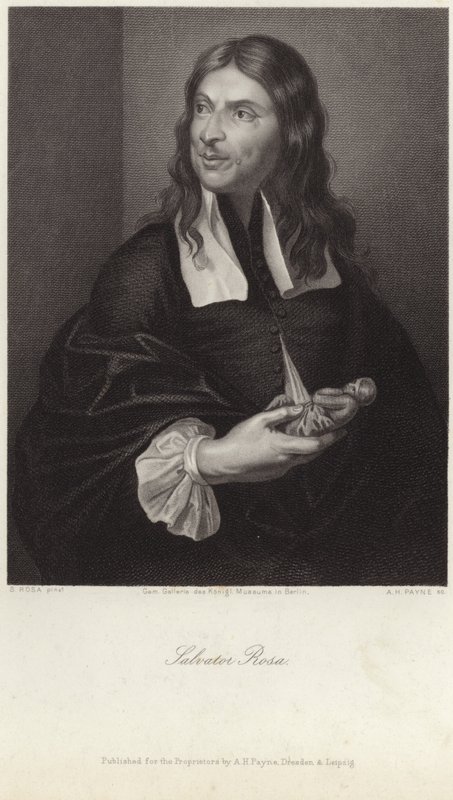 Portrét Salvatora Rosy (rytina) od Salvator (after) Rosa