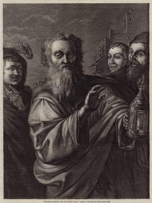 Diogenes hledá čestného muže od Salvator Rosa
